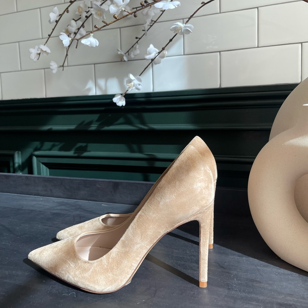 Zara Basic Tan Suede Heels